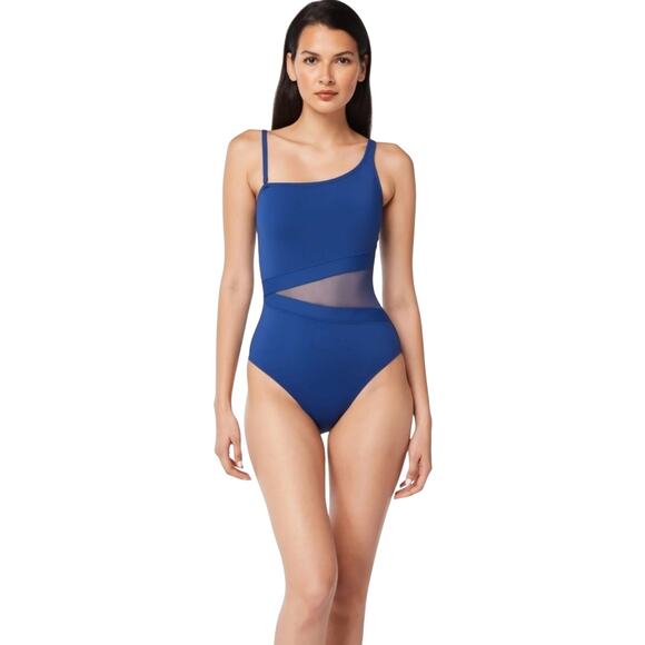 Blue Rod Be At Tie Other - Blue ROD BE AT TIE NAVY MESH SWIMSUIT, SIZE 4